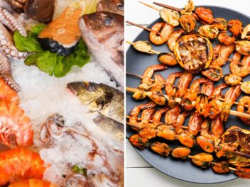 Fruit de mer : brochettes de crevettes à l’ail et au citron