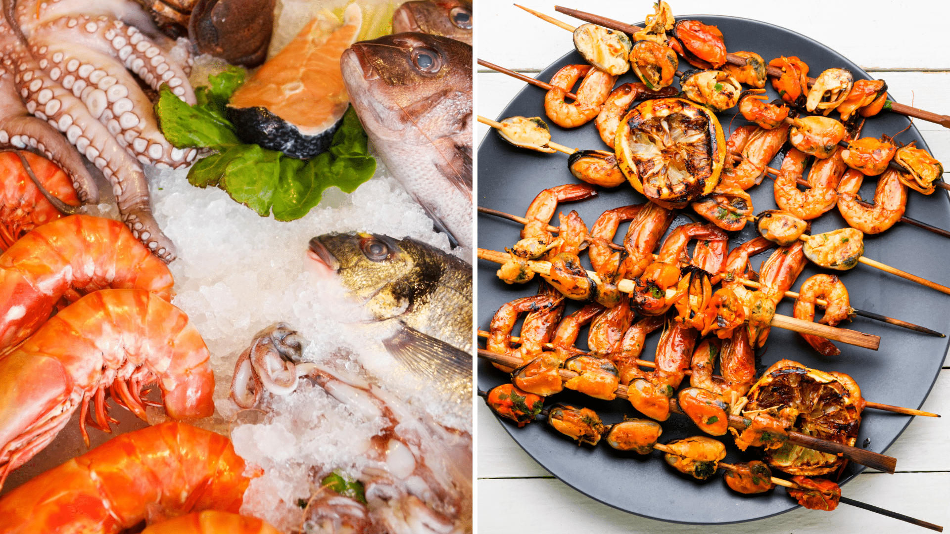 Fruit de mer : brochettes de crevettes à l’ail et au citron