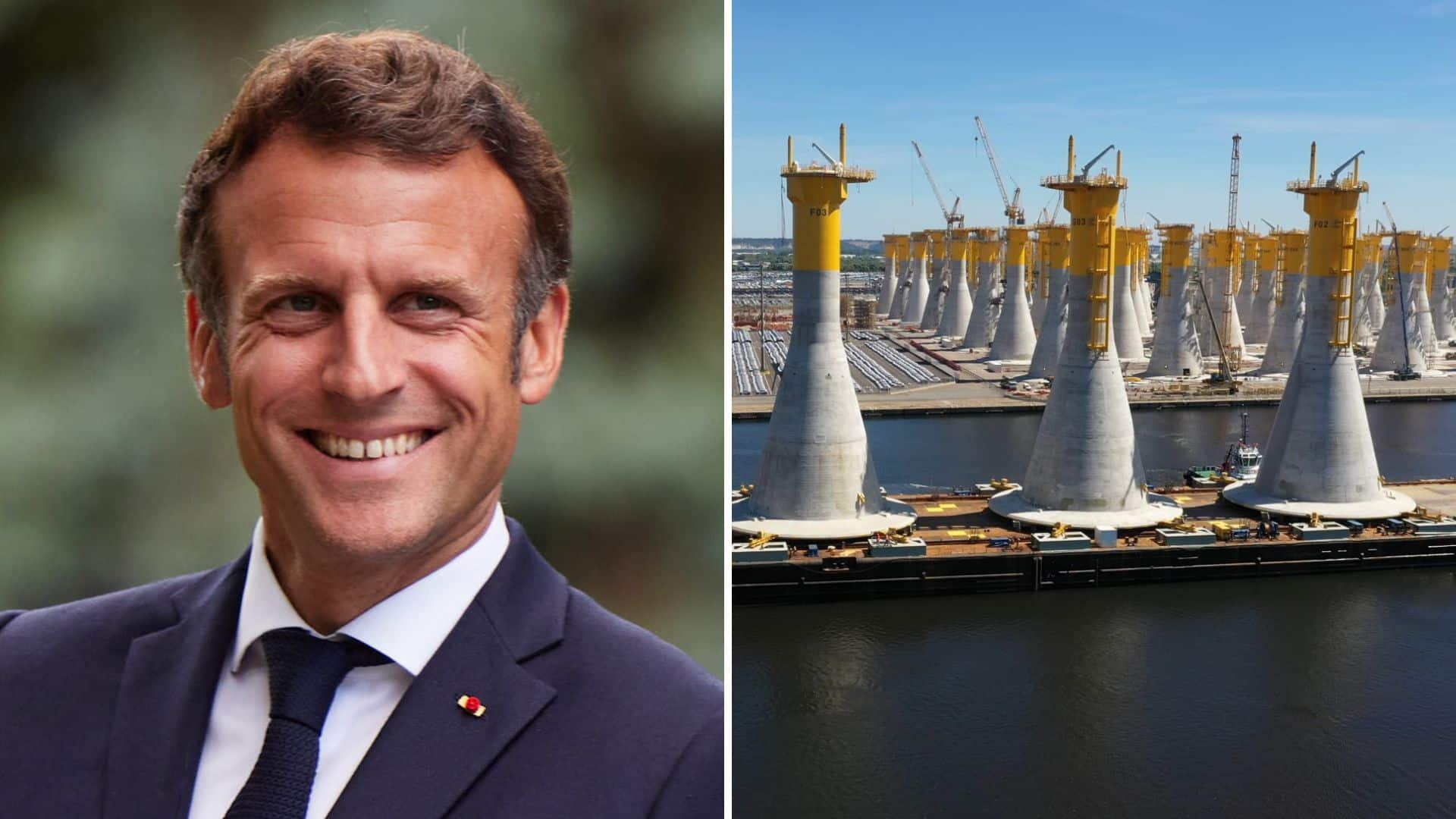 Emmanuel Macron inaugure le parc éolien de Fécamp lors d’une visite officielle
