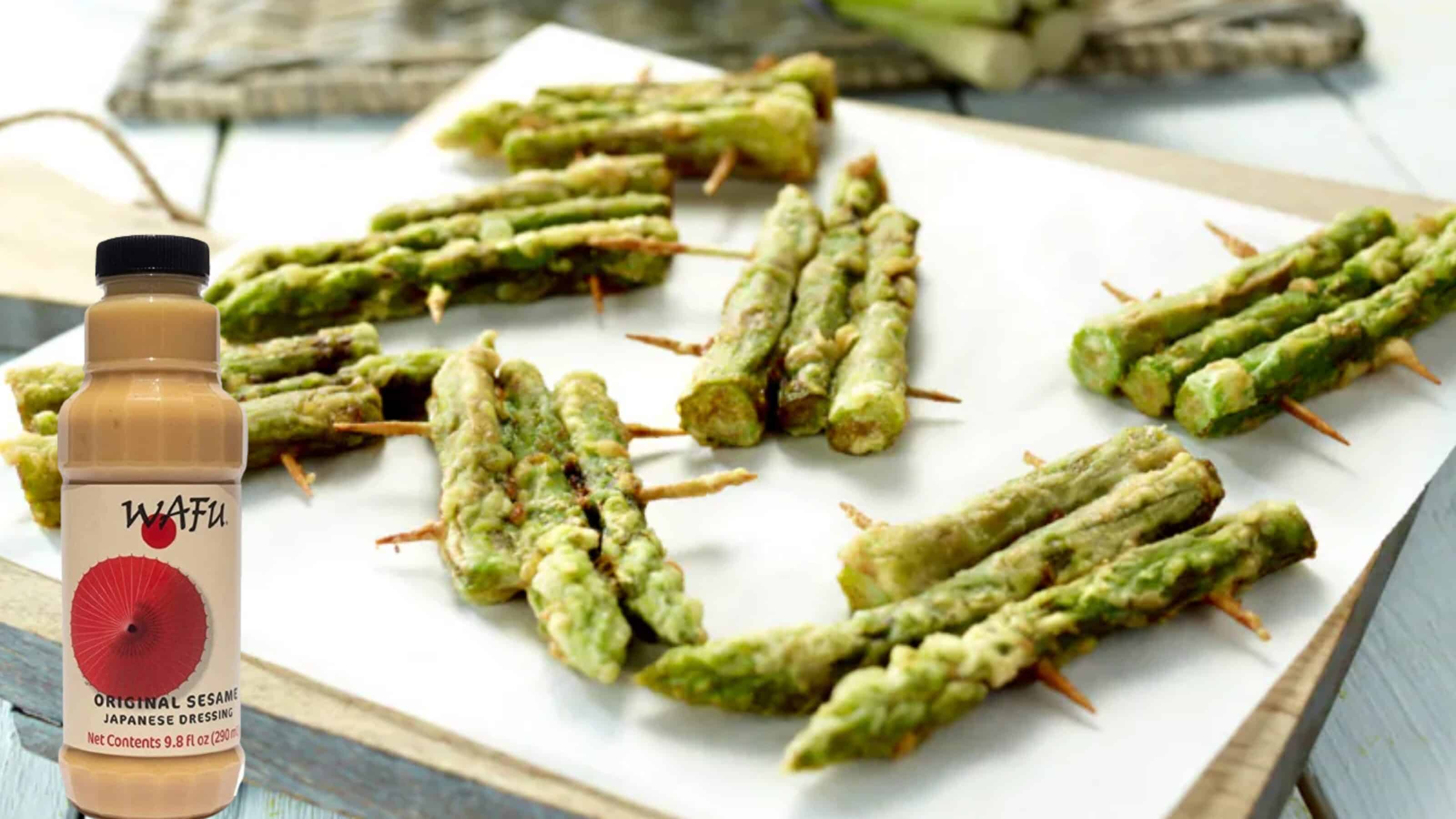 Recette printanière : Tempura d’asperges à la vinaigrette wafu